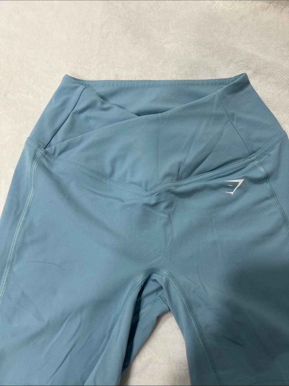 Gymshark High-Waist Bike Shorts in Blue - Picture 3 of 8